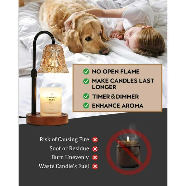 NOYAFA Candle Warmer Lamp, Dimmable Adjustable Height Lamp with Timer
