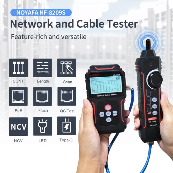 NOYAFA NF-8209S Advanced Network Cable Tester, PoE & NCV Detection