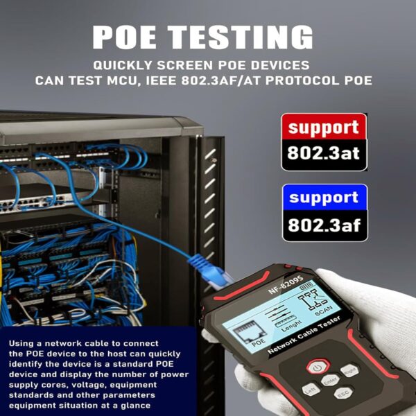 NOYAFA NF-8209S Advanced Network Cable Tester, PoE & NCV Detection