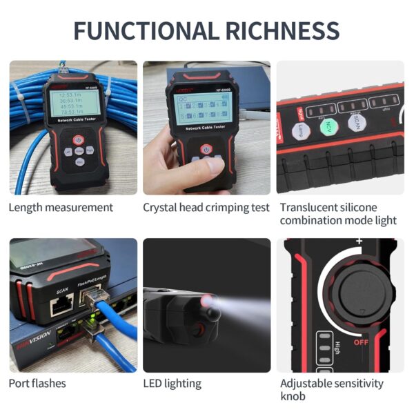 NOYAFA NF-8209S Advanced Network Cable Tester, PoE & NCV Detection